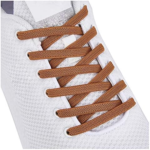 No Tie Shoe Laces for Adults and Kids, Elastic Tieless Shoelaces for Sneakers Brown Cover