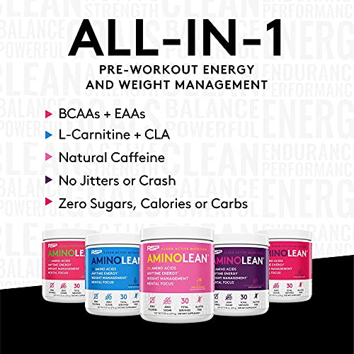Rsp Nutrition Aminolean Pre Workout Energy (Fruit Punch 30 Servings) With Aminolean Recovery Post Workout Boost (Tropical Island Punch 30 Servings) #TOP3