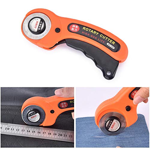 45mm Round Cutters Sewing Blades Manual Rotary Fabric Cutter Craft Cloth Leather ABS