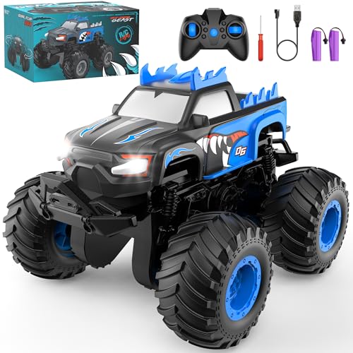 FAFUGANIA Remote Control Car, 1:24 Scale All Terrain Monster Truck Toys with Auto Demo, 360° Rotation and Lights, 2.4Ghz Rc Cars Support 20km/h, Remote Control Car for Boys 4-7 6-8 8-12