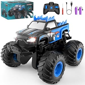 Remote Control Car, 20km/h All Terrain Monster Tuck Toys with Upright Driving and 360° Rotation, Remote Control Tuck with Auto Demo, 2.4Ghz Rc Car, Monster Trucks for Boys and Girls 3+ 4-7 8-12