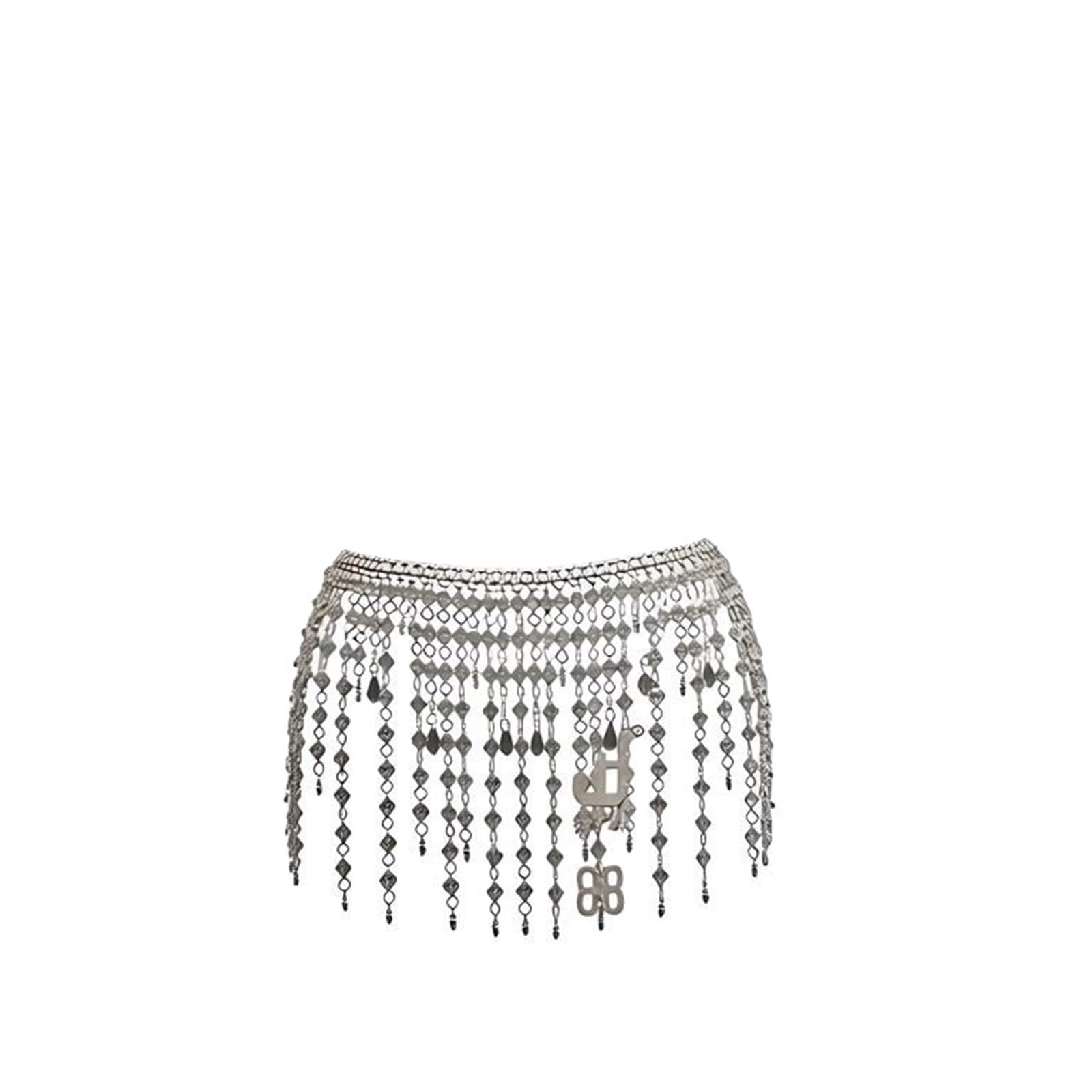 Ensemble de chaînes de corps en perles de cristal: harnais et ceinture de style industriel chic