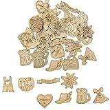 200 Stück Oktoberfest Streudeko Holz, Bayerische Tischdeko Konfetti Holz Edelweiss Bier Dirndl Brezel Lederhose Tischdeko für Bayrische Oktoberfest Party, Bier Deko,3-4cm