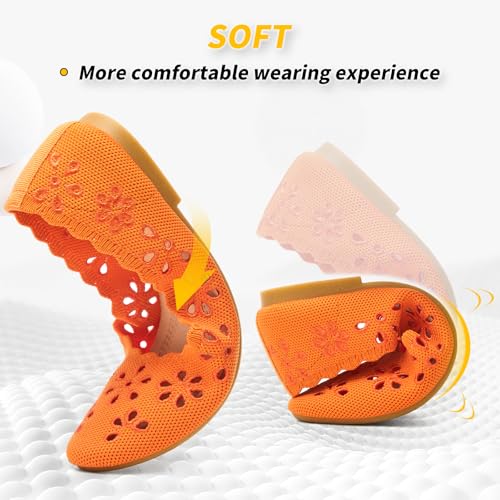 Image of BABUDOG Mesh Ballet Flats Shoes for Women,Womens Flats Dressy Comfortable,Women's Dress Shoes with Flower Eyelets,Slip on Casual Walking Flats