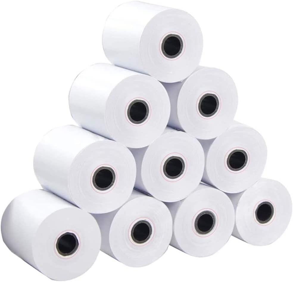 BESTEASY Rollos de papel térmico de 3-18 pulgadas x 119 pies, papel de recibo térmico, rollo de caja registradora de impresora térmica, papel POS,