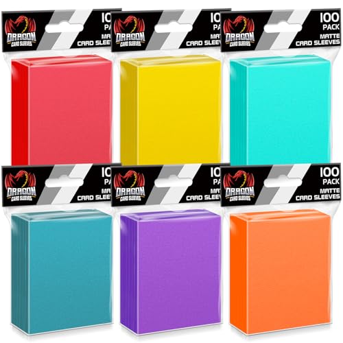 600 ct matte Sammelkartenhüllen Kartenhalter Standardgröße weicher Kunststoff Penny-Hüllen für MTG TCG Spielkarten Sportkarten (6 Farben)