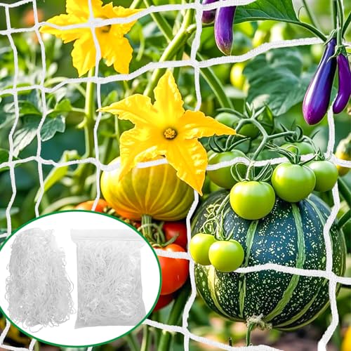 2 Pcs 6x15FT Garden Plant Trellis Netting,Heavy-Duty Grow Net Polyester Square Mesh Nets for Climbing Plants Fruits Vegetables Vines