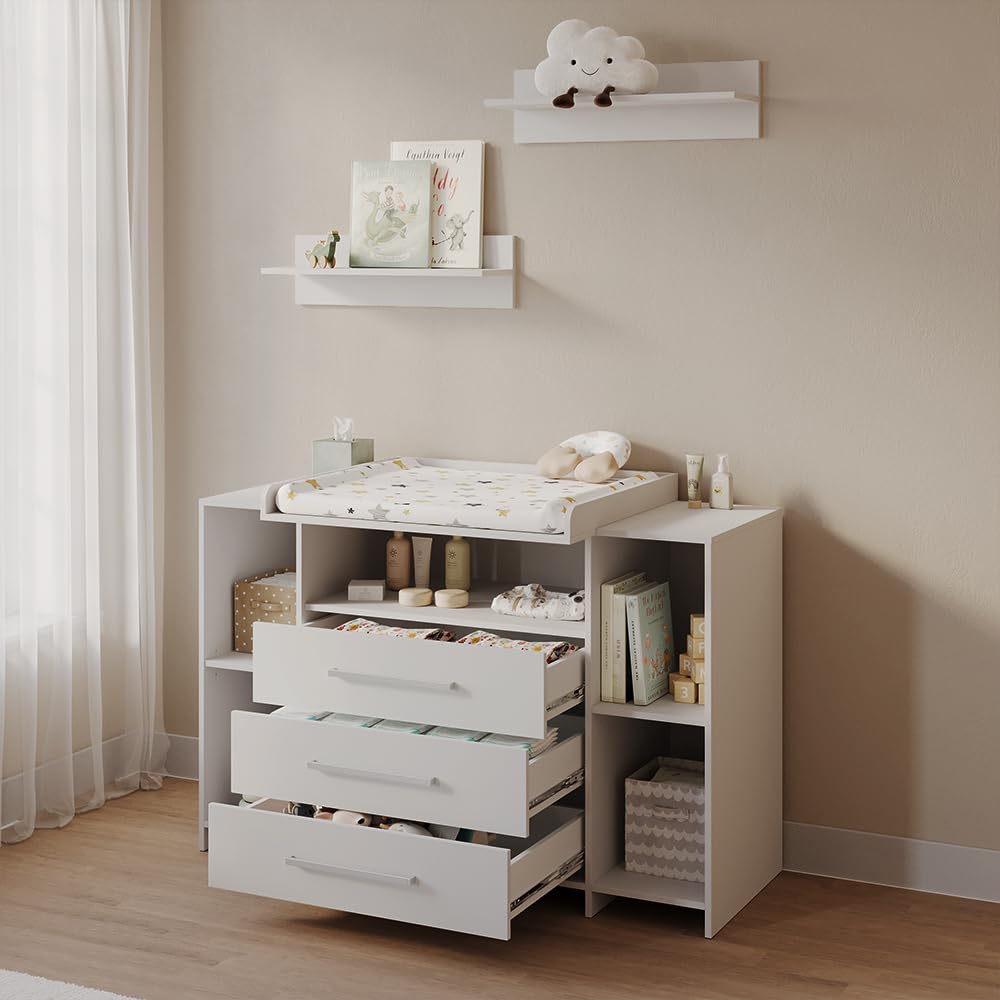 Livinity Commode à Langer Torino, Blanc, XL avec tiroirs