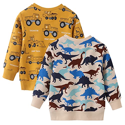 Image of Toddler Boys Crewneck Sweatshirt, Cotton Long-Sleeve Pullover Cartoon Print