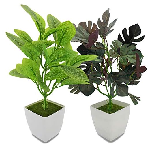 YOLETO Plantas Artificiales Decorativas, Interior Exterior Planta Artificial Moderno Decoracion hogar para Baño, Jardin, Salon, Escritorio - 2 Plantas