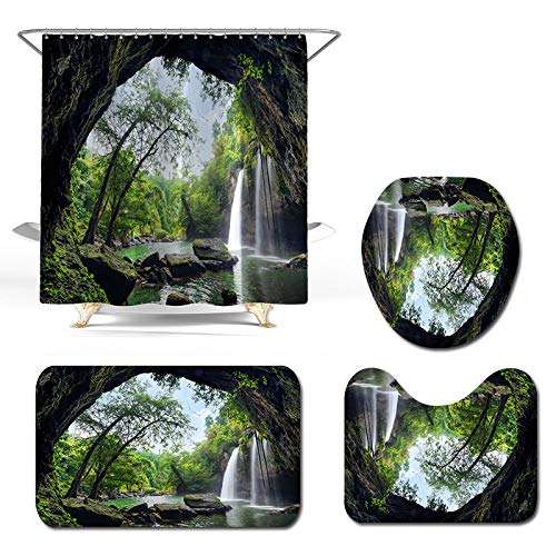 Badematte Antirutsch Set Badematte Und Duschvorhang Set Mikrofaser Toilettenteppich Anti Slip Für Home Decor Badteppich…