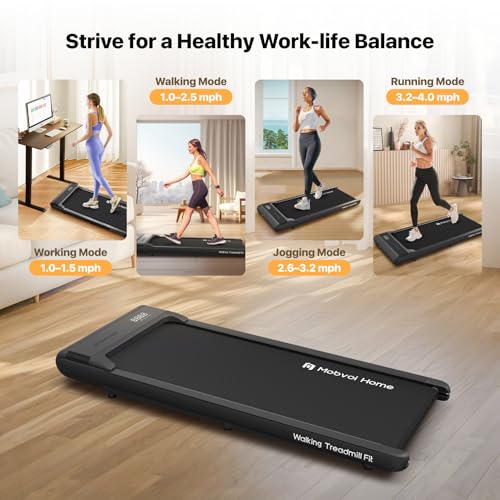Mobvoi Walking Pad, Under Desk Treadmill for Home & Office, Small Treadmill with AI Coaching APP Link Max 3.8MPH, 2 in 1 Quiet Portable Mini Pad with Remote Control, APP, LED Display - Image 4
