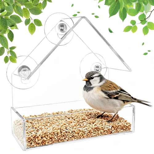 Transparent Fenster Futterhaus für Vögel, Vogelfutterhaus Bird Feeder Acryl mit Saugnäpfe, Vogelhaus Fensterscheibe Vogelfutterstation Vogelfutterspender für Vögel, 14.5x6.2x15.5cm Transparent Fenster Futterhaus für Vögel, Vogelfutterhaus Bird Feeder Acryl mit Saugnäpfe, Vogelhaus Fensterscheibe Vogelfutterstation Vogelfutterspender für Vögel, 14.5x6.2x15.5cm