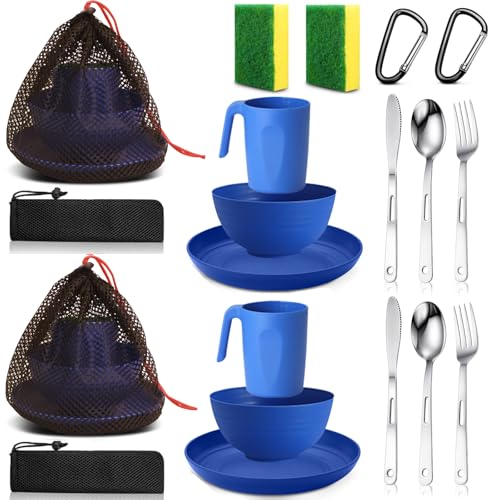 Scout Camping Mess Kit with Utensils and Mesh Bag