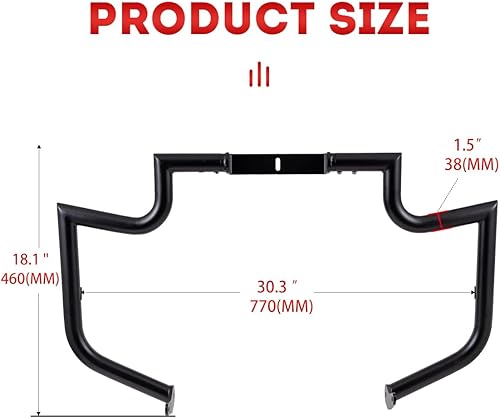 Miniatura 5 de Gamyipp Barra de choque de 1.5 "Protector del motor de la autopista de autopista para Honda VT1100 Shadow Spirit Sabre 2000-2007 (negro)