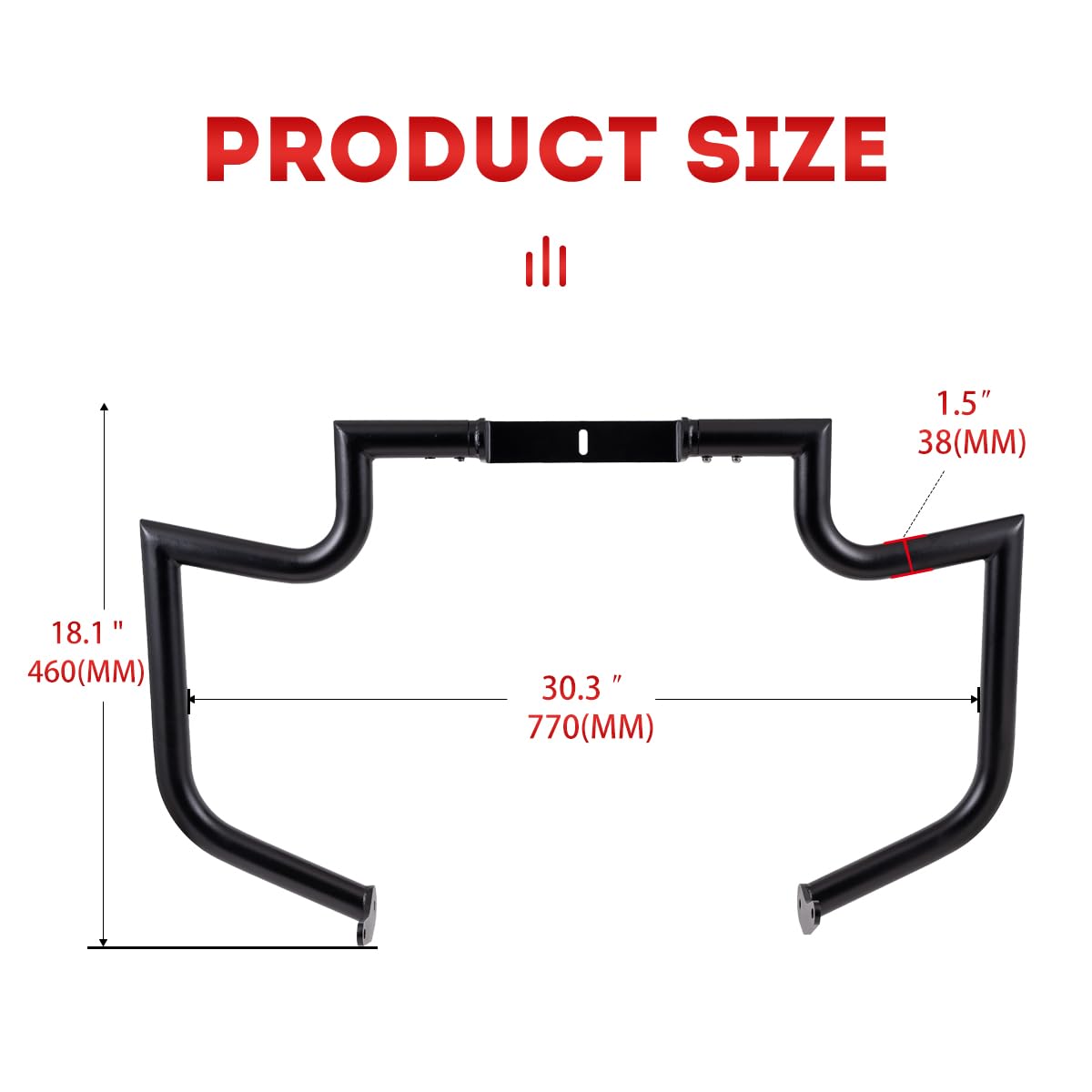 1.5" Matte Black Crash Bar Engine Guard Highway Freeway Bar For Honda VT1100 Shadow Spirit & Sabre 2000-2007