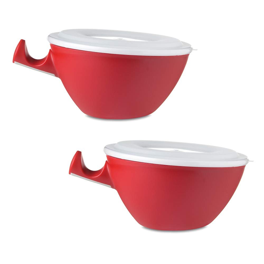 Mepal Loomm ESS Lot de 2 bols en porcelaine et plastique Rouge