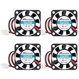 YELUFT 4 Stück Lüfter 24V 40 mm 0,08 A DC Leise 4010 Lüfter 40 × 40 × 10 mm mit 280 mm Kabel für 3D-Drucker DVR Kleine Haushaltsgeräte Reparatur Ersatz