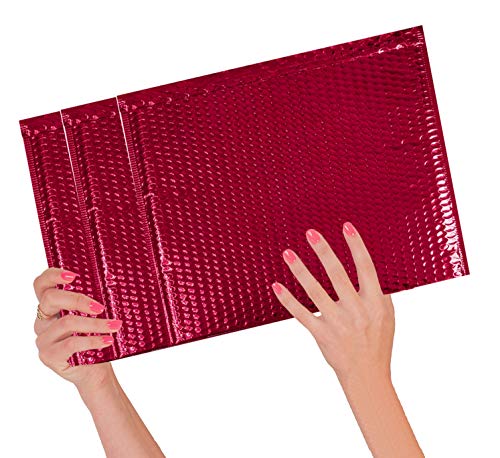 ABC 10 Pack Red Metallic Bubble mailers 12.75 x 10.5 Folder size Padded