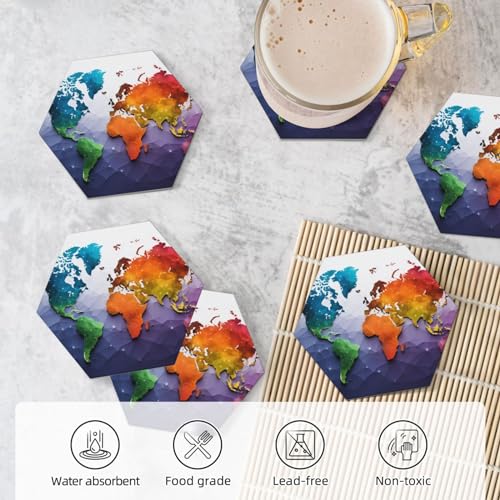 Dessous de verre céramique liège avec support rigide, set de table rond et réutilisable