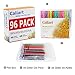 Caliart CLEARANCE 96 Coloring Glitter Gel Pen Set Including 48 Glitter Gel Pens & 48 Glitter Ink Refills for Adult Coloring Books Kids Artist School Office Crafting Doodling Scrapbooking Drawing