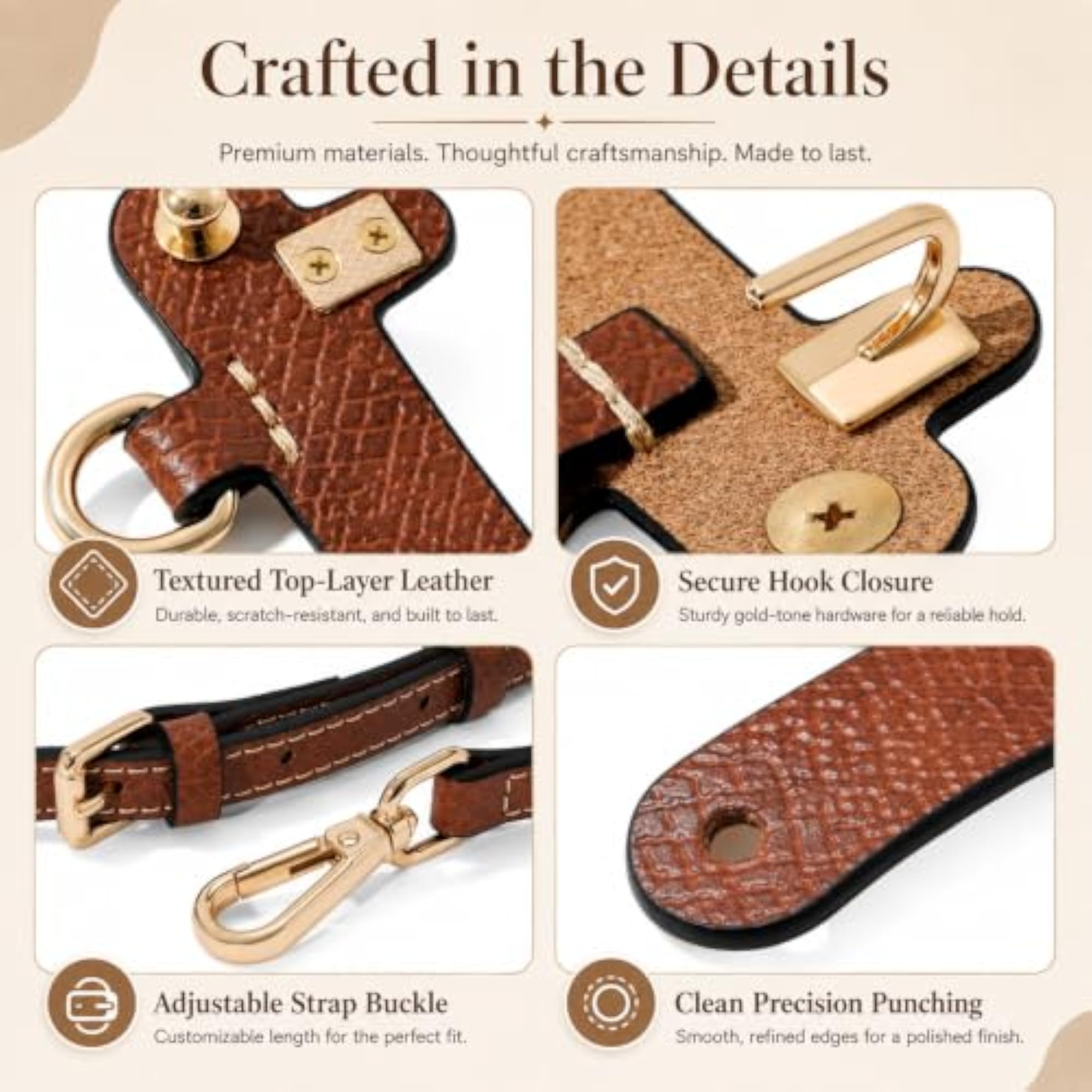 Synthetic Leather Adjustable Bag Strap for Handbags