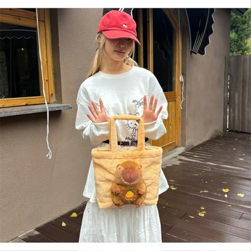 Cute Orange Capybara Kawaii Plush Tote & Shoulder Bag for Adults Ita Bag4