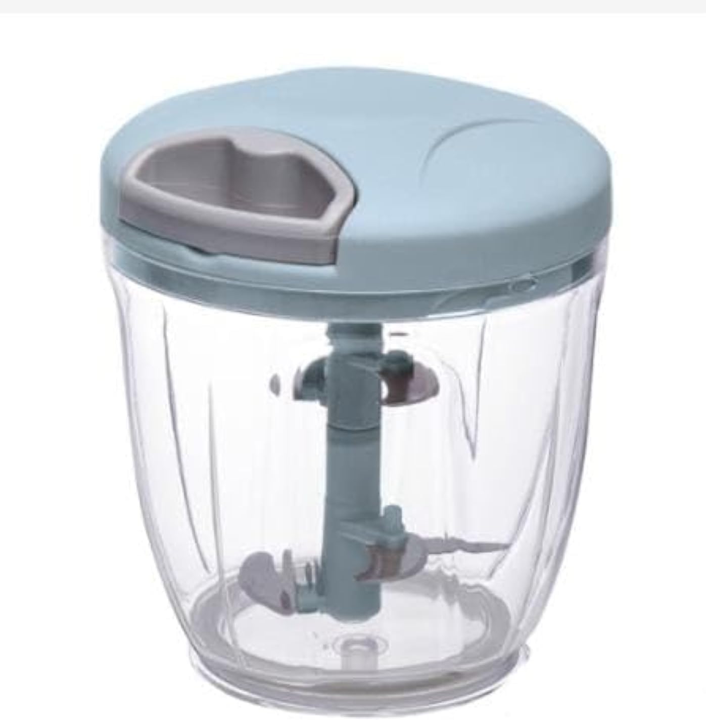 Manual Chopper & Blender with Storage Lid | Chops Vegetables, Nuts & Fruits | Blends Flour | Egg Beater | Meat Mincer | Large (Blue)