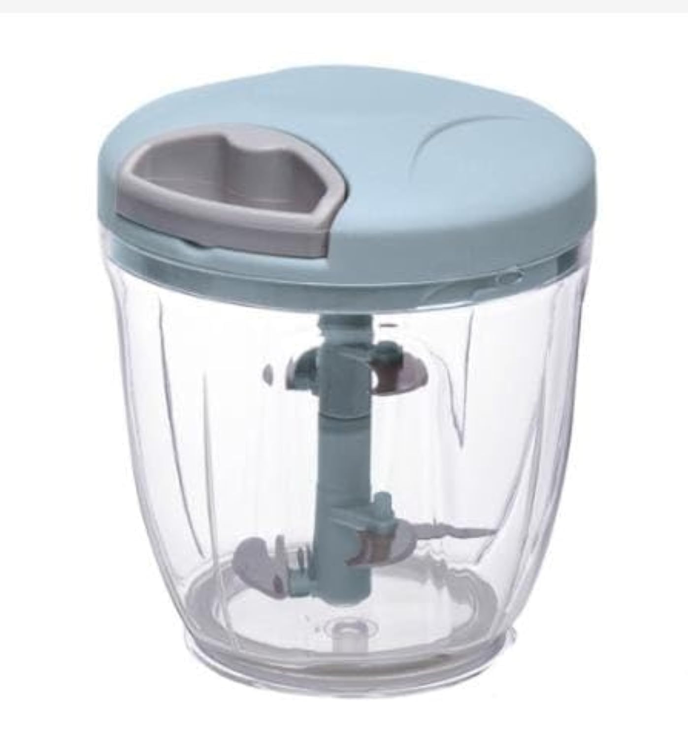 Manual Chopper & Blender with Storage Lid | Chops Vegetables, Nuts & Fruits | Blends Flour | Egg Beater | Meat Mincer | Large (Blue)