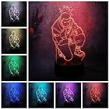 ZWJXYR Lampe à illusion 3D LED Veilleuse Nuit Naruto Nara Shikamaru Cool Boy Anime Figure Kakashi Sasuke Uzumaki Naruto Flash