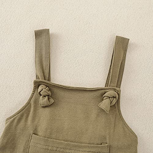 Aruzig Baby Boys Clothes For Gentleman Outfits Infant Boy Girl Suspender Pants Onepiece Jumpsuit Pocket Outfit (Dark Green Overalls, 12-18 Months) #TOP3