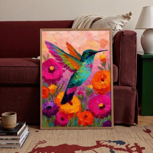 Tableau colibris toile imprimée oiseau décoration murale chambre 30x40 - 5