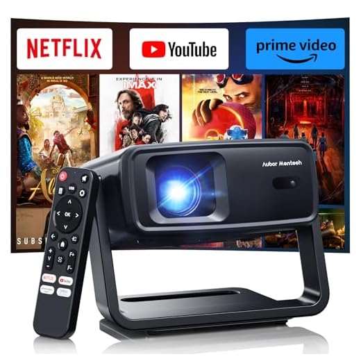 Projector with WiFi and Bluetooth, Support Decoding Projector 4K, 1200 ANSI 180° Rotatable with Native 1080P Mini Projector, Auto Keystone, Portable Smart Outdoor Home Movie Projectors