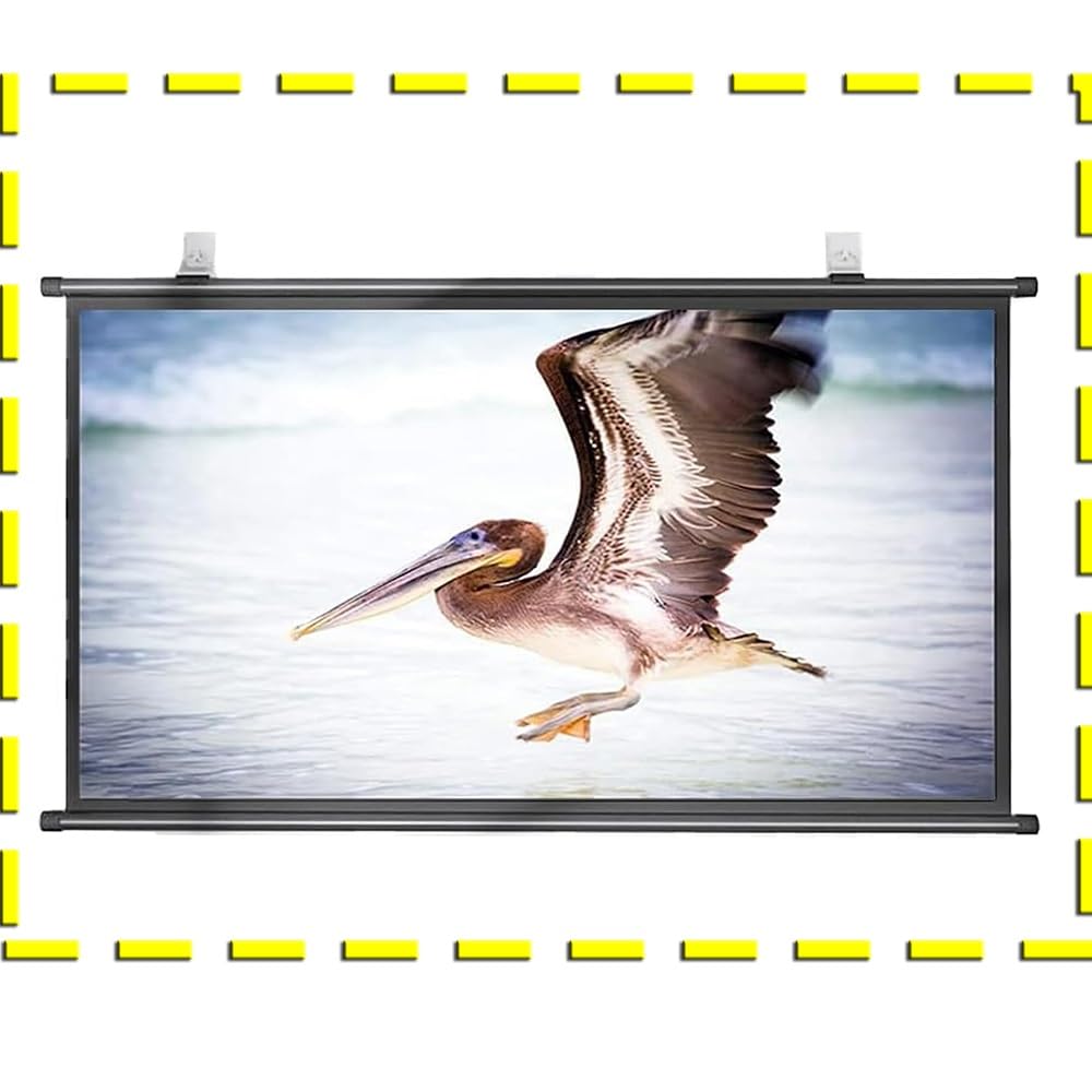 Pantalla Proyector Cine En Casa HD 4K, Pantalla Proyección Montaje En Pared 30" 40" 50" 60" 72", Pantalla De Proyector Enrollable Manual para Exterior Interior, Sin Arrugas(50 Inch (4:3))