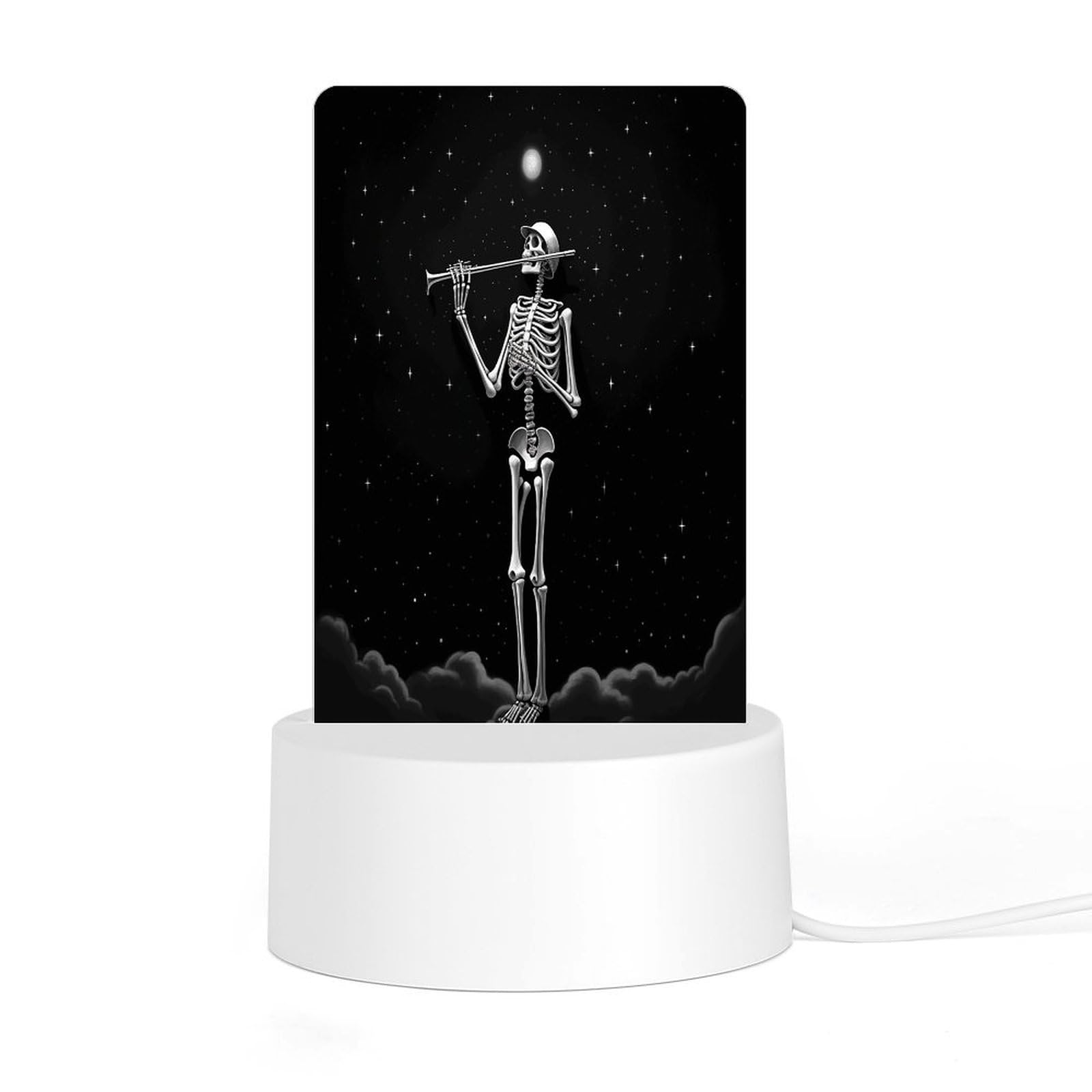 Adfgyerh Style Skeleton In The Night Night Light Acrylic Material Easy Installation, Home Decor Usb Interface Power Supply, Lamp For Restaurant Bar Cafe Room Decor