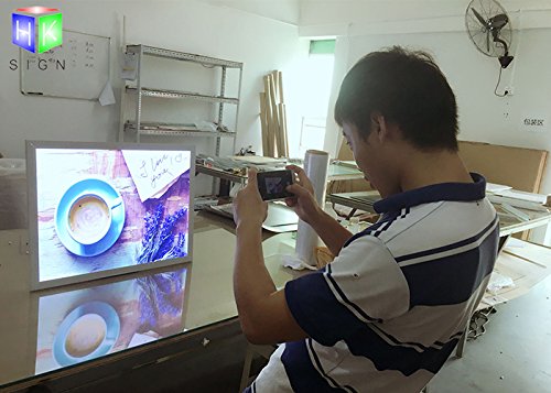 18"X24" Led Backlit Poster Frame Light Box Sign With Aluminum Snap Photo Frame Wall Mounted Advertising Display (Silver) #TOP5