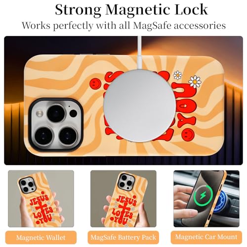 Coque iPhone 14 Pro antichoc compatible MagSafe Jésus vous aime