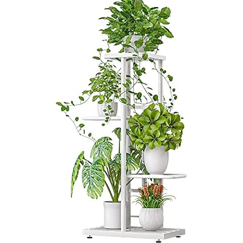 MTB 4 Tier Metal Plant Stand for Indoor Outdoor Flower Pot Display Planter Shelf, White Cover