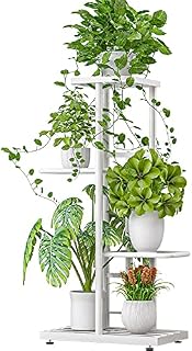 MTB Garden 4 Tier White Metal Plant Stand Indoor Outdoor Flower Pot Display Planter Shelf
