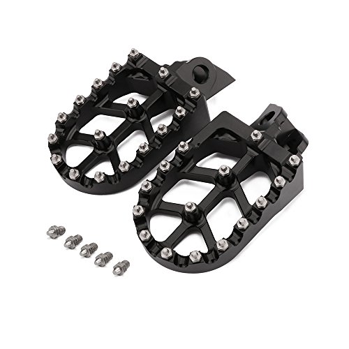Image of AnXin Dirt Bike Foot Pegs Wider Footpegs Foot Pedals Rests CNC for KX65 00-23 KX85 01-23 KLX 140 KLX140 08-23 KX100 98-21 KX112 22-23 KX80 Black