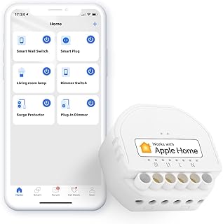 meross Wi-Fi Relay Smart Switch, Relay Module for Smart Home DIY, Compatible with Apple HomeKit, Alexa and Hey Google, Surface/Flush-Mounted, Voice and Remote Control, 2.4 GHz, 1 Pack