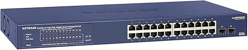 NETGEAR Conmutador de red Gigabit Ethernet Smart Managed Pro PoE de 24 puertos (GS724TP) - Hub con 24 x PoE+  190W, 2 x SFP de 1G, montaje en