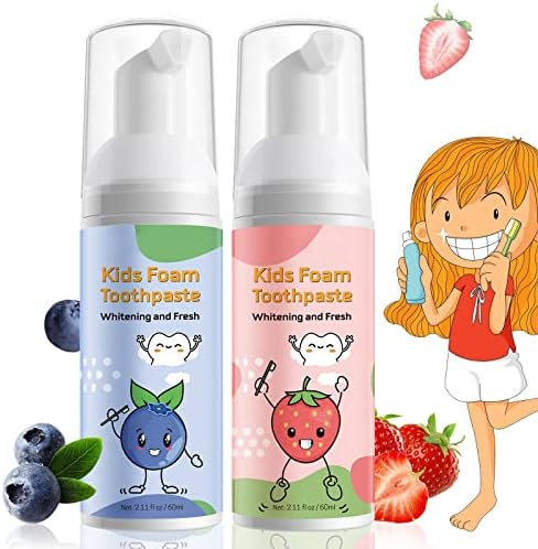 Foam Toothpaste Kids, Kids Foam Toothpaste, Toddler Toothpaste with Lower Fluoride, Foaming Toothpaste for Kids Electric Toothbrushes for Dental Care for Children for 3 and Up