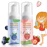Foam Toothpaste Kids, Kids Foam Toothpaste, Toddler Toothpaste with Lower Fluoride, Foaming Toothpas