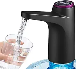 Bomba Eletrica Para Galão De Água Mineral De 10 Ou 20 Litros Bateria Recarregável, USB, Bebedouro Portátil, Dispenser Bomba Automática Galão De Água Garrafão (Branco)