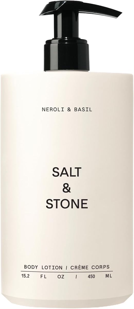 Loción corporal para mujeres y hombres, vegana, neroli y albahaca 15.2 fl oz | Crema hidratante, nutritiva y suavizante de la piel, restaura la piel seca, de rápida absorción, libre de parabenos y ftalatos