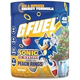 G Fuel Sonic 2.0 Energy Drink Powder, Pre Workout Caffeine Mix for Gaming, Sugar Free Focus Amino, Vitamin + Antioxidants, 9.8oz (Peach Ring Candy, 40 Servings)