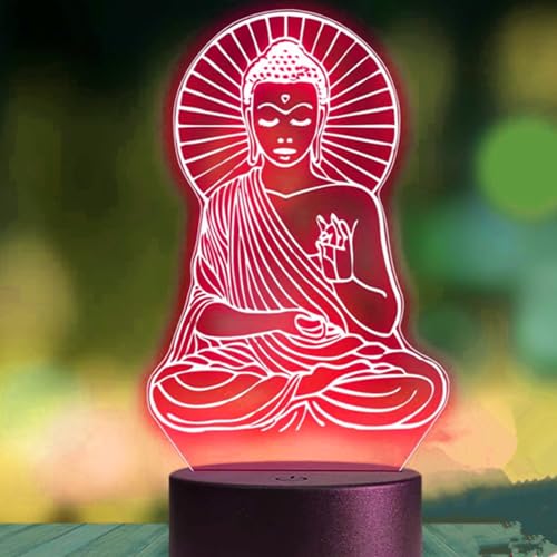Lámpara de mesa uv 3D Budista Ilusión óptica multicolor miniatura 4