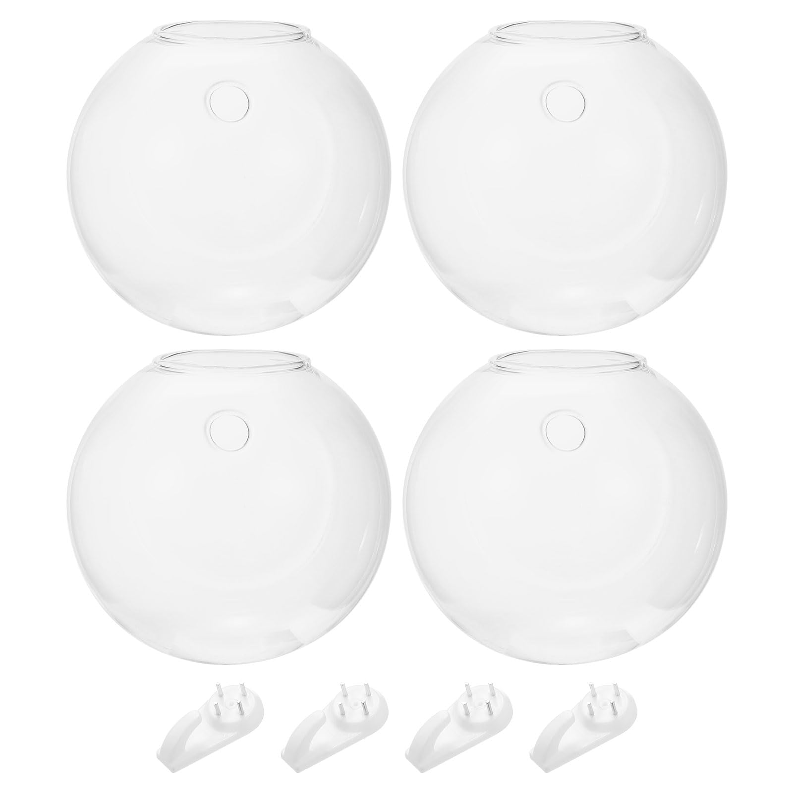 PATIKIL Wall Vases for Flowers 4 Pcs Planters Hanging Glass Terrariums Propagation Station for Home Office Decor Housewarming Gifts
