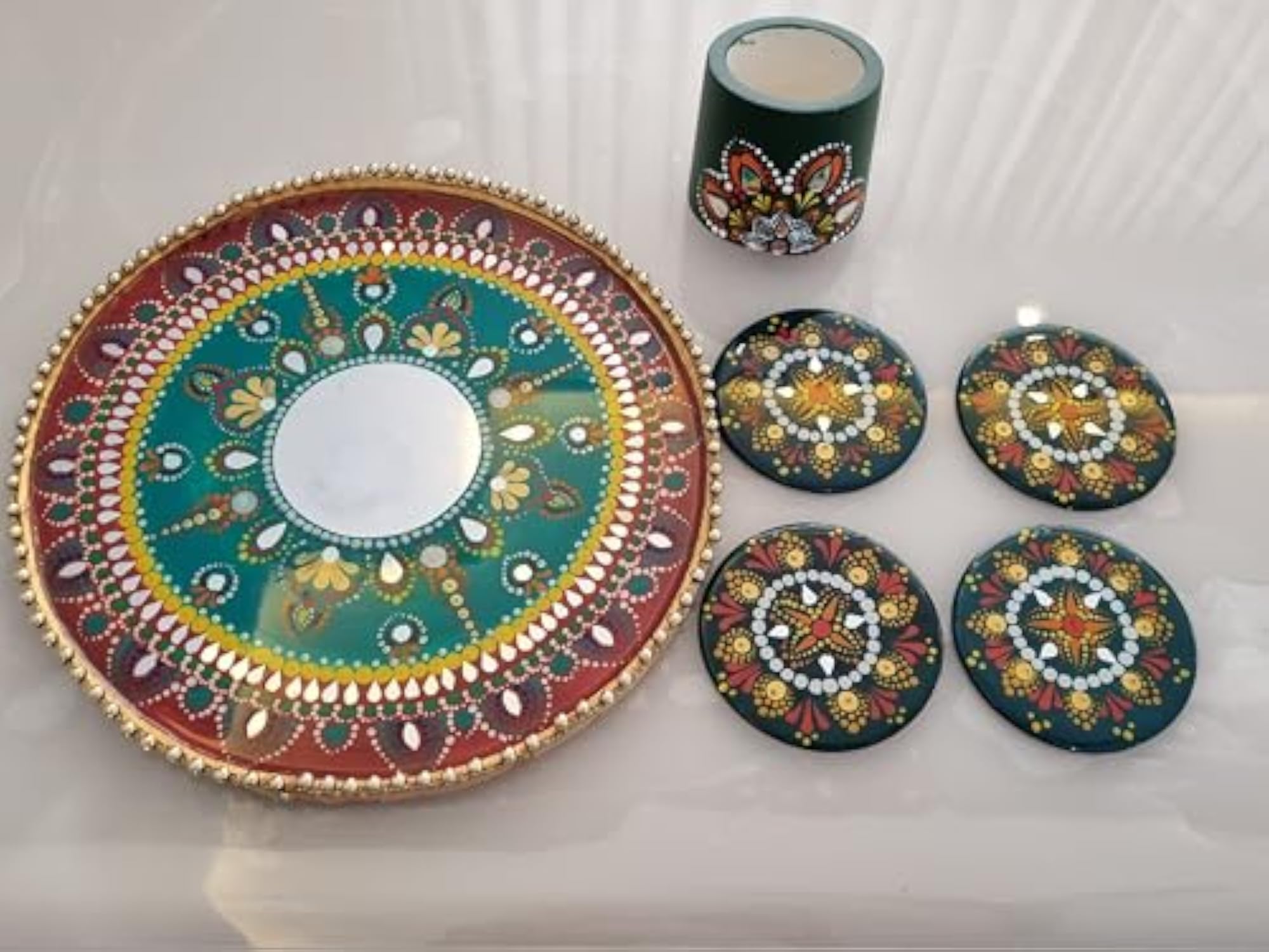 Tray Coaster Set with Beautiful Gift Packaging
